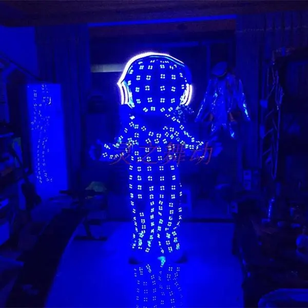 Roupas luminosas de dança para clube noturno, led, robô, fantasias de dança, luz led, cpstumes, traje robô