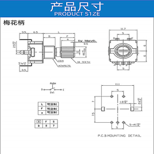 Mini <strong>Encoder</strong> 5 Pin 15 - 20 - 30 Pulses / MM Half Handle <strong>Encoder</strong> Shaft Length 15mm / 20mm <strong>Encoder</strong> EC11 10K Rotary <strong>Encoder</strong> - Product Image 5