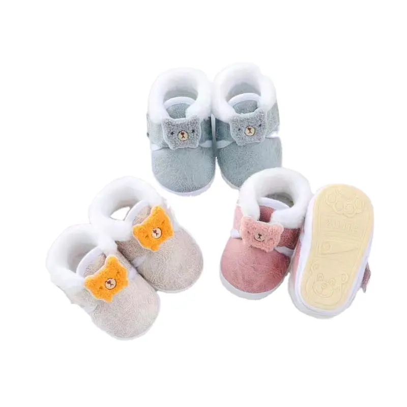 2024 зимние теплые ботинки на резиновой подошве для новорожденных