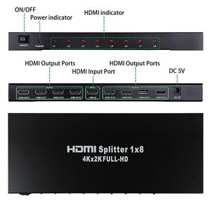 4K <strong>HDMI</strong> Splitter 8port <strong>1</strong> in 8 Out Audio Video <strong>Distributor</strong> Amplifier with Charger Support Full HD 3D - Product Image 1