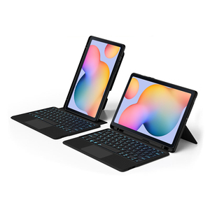 适用于三星galaxy tab s6键盘外壳galaxt注意8.1 <span class=keywords><strong>10.1</strong></span>皮革外壳盖，带可拆卸BT键盘