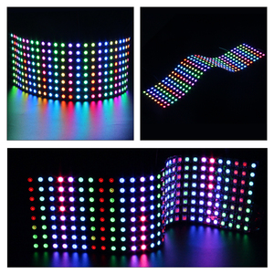 DC12V WS2812B pannello a matrice flessibile 16x16 LED Digital programmato lndividualmente indirizzabile a LED Pixel a colori schermo - Product Image 5