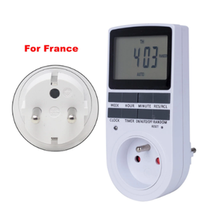 EU FR BRUKプラグキッチンタイマーOutlet230V110V電子デジタルタイマースイッチ7日12/24時間プログラム可能なタイミングソケット - Product Image 3