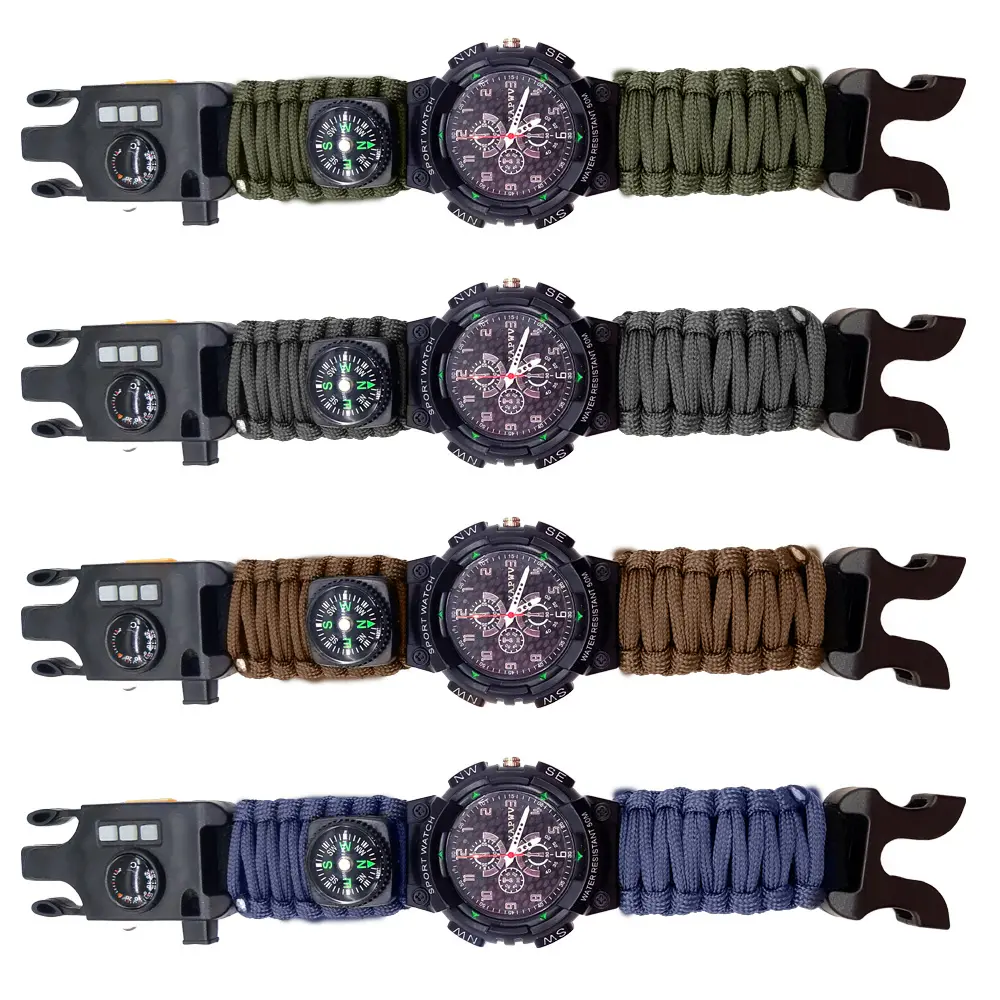 Fabricant Camping Haute Qualité Survie Parachute Cordon Bracelet Montre En Plein Air Randonnée Chasse Montre