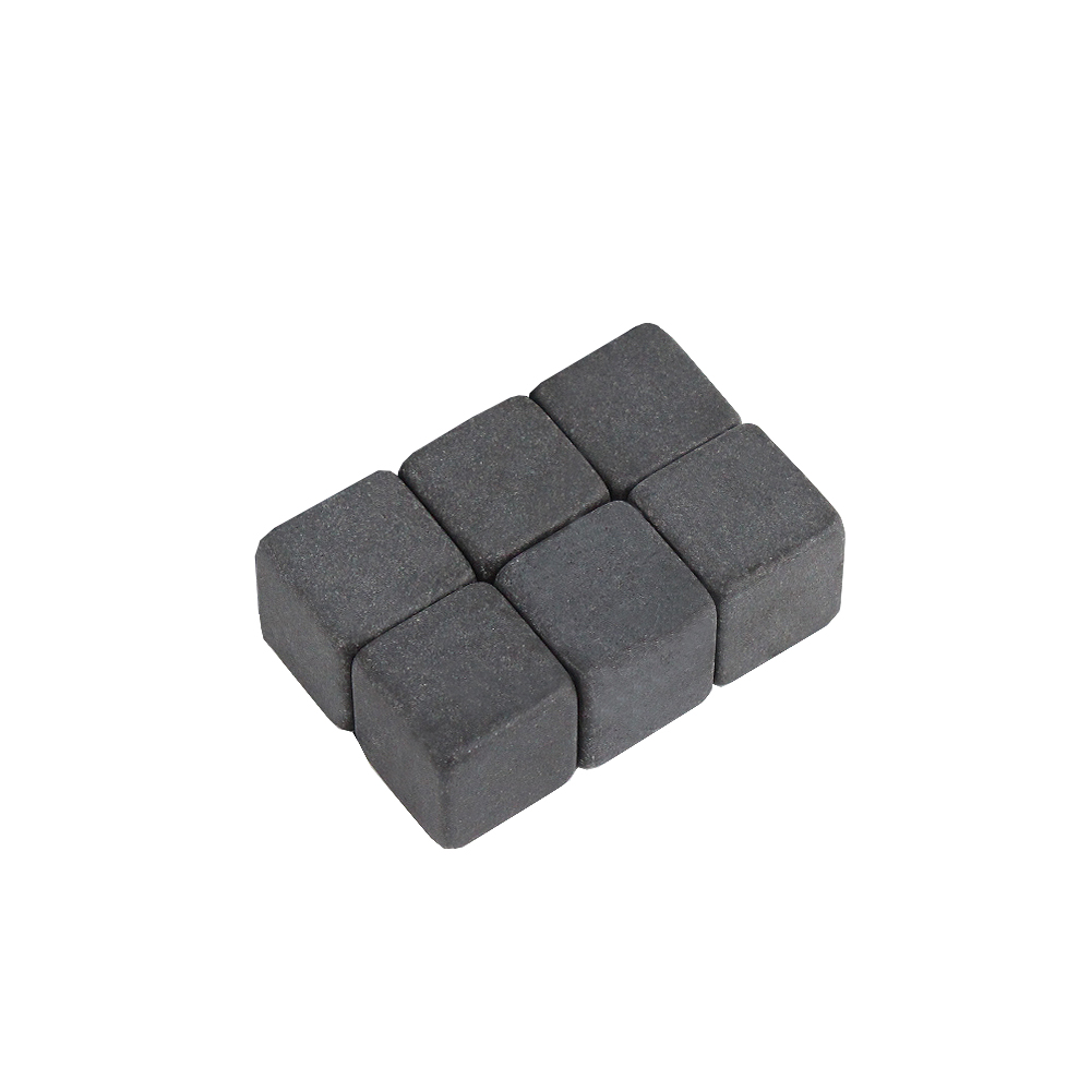 6 piezas de piedra de whisky de basalto negro