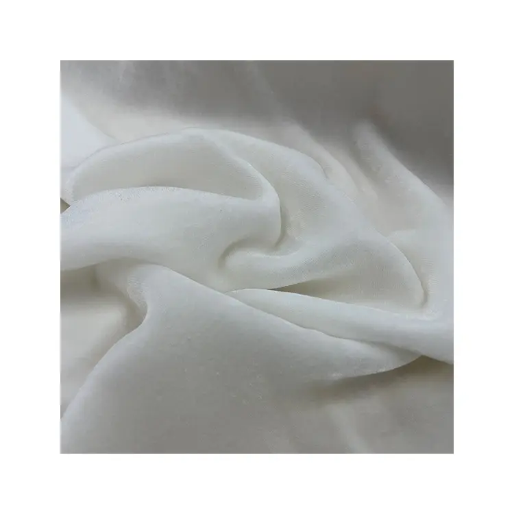 OEKO certificado 188gsm blanco natural telas de seda pura tela de viscosa de seda de lujo tela de mezcla de terciopelo de seda suave de terciopelo