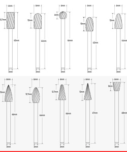 10Pcs 3*6mm Carving <strong>Carbide</strong> Burr Set 1/8" 3mm Shank Double Cut Tungsten Rotary File Kit <strong>Quality</strong> <strong>Die</strong> <strong>Grinder</strong> Router <strong>Bit</strong> for Metal
