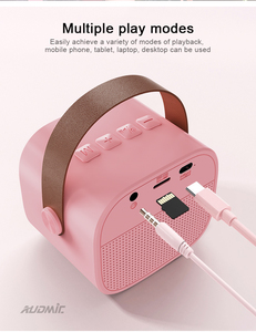 AUDMIC D20 Lautsprecher RGB LED Mini Player Ausgang Batterie betriebene drahtlose <span class=keywords><strong>Bluetooth</strong></span>-Bühnen anzeige Karaoke-Kunststoff tragbar