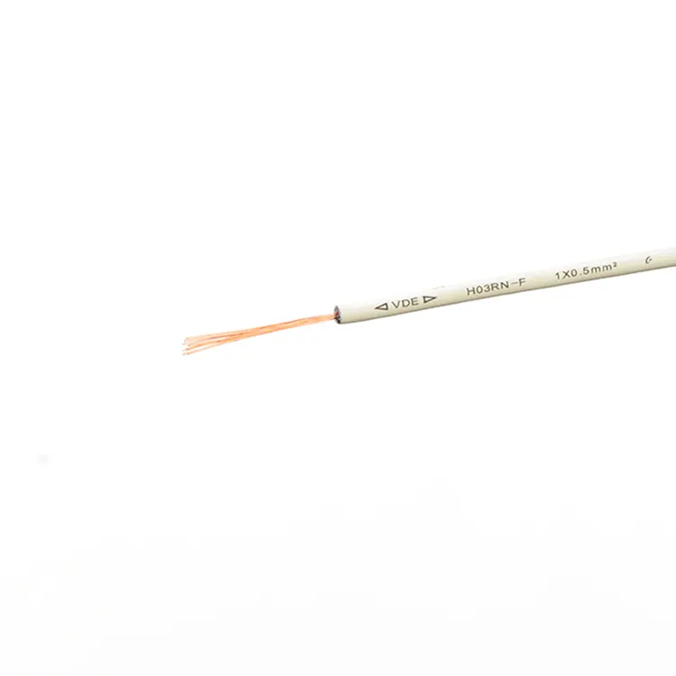 Cable de cobre tandard h05 RR, cable de goma y cable de cobre 2x0,75