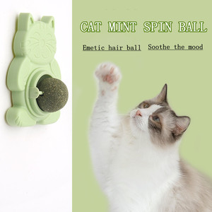 Venta caliente pura hoja de menta Natural Material cubierta diseño 360 rotación Catnip bola juguete gato Nip juguete