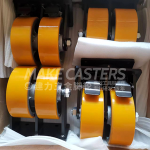 Custom Heavy Duty Casters <strong>Wheels</strong> Swivel Dual Locking Industrial 6&quot;8&quot;10&quot;12&quot;inch <strong>Cast</strong> <strong>Iron</strong> PU Shipping Container Twin <strong>Wheel</strong> 5 Tons - Product Image 2