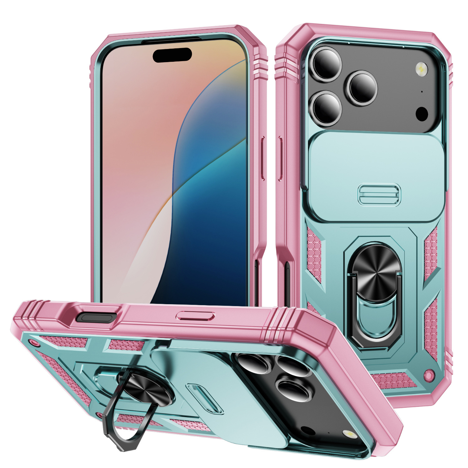 Gray green+pink
