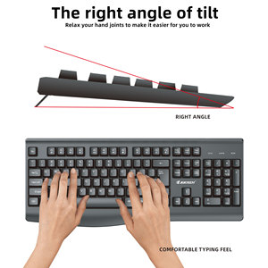 JERTECH KM500 Factory Silent Mute 104 <strong>Keys</strong> Full Size Office PC <strong>Custom</strong> Gaming 2.4GHz Full Size Combo <strong>Computer</strong> <strong>Keyboard</strong> and Mouse - Product Image 3