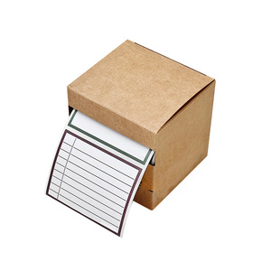 Notas adhesivas con caja de almacenamiento de papel Kraft, etiquetas extraíbles personalizadas, etiquetas de nombre adhesivas completas, Bloc de notas autoadhesivo