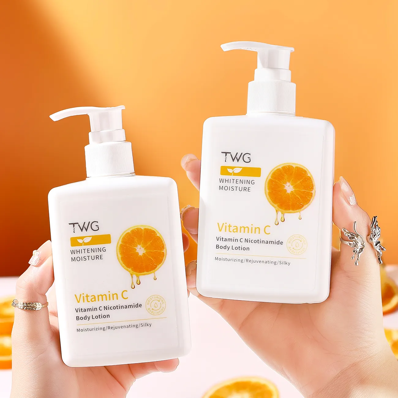 TWG RTS Lotion pour le corps à la vitamine C Lotion et crème pour le corps végétaliennes Nicotinamide soyeuse Lotion pour le corps blanchissante à la vitamine C