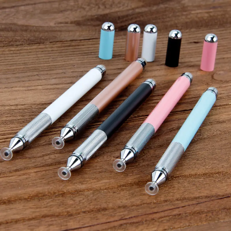 Tailandia 2 en 1 Metal Disc Stylus Tip Pen Pastel Blue Capacitive Disk Stylus Touch Screen Pen para teléfono móvil, Tablet PC