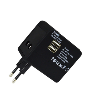 AU US หัวแปลง EU, อะแดปเตอร์ปลั๊กสากลอเนกประสงค์2พอร์ต USB อะแดปเตอร์ชาร์จไฟ AC สำหรับเดินทางท่องโลก - Product Image 1