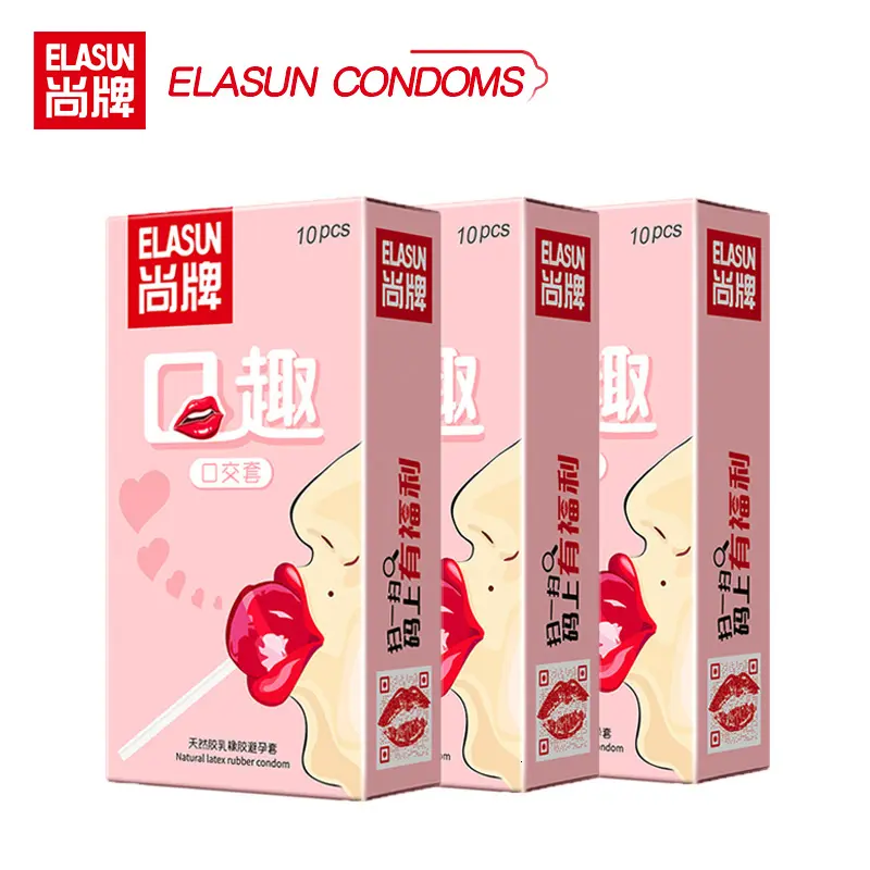 Elasun 10pcs Mann Frauen Oralsex Kondome Geschmack Speziell Blow Job Ultra dünnes Kondom Kein Öl Original Spielzeug für Paare