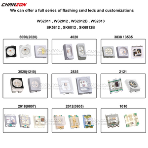Programlanabilir SMD LED çip IC WS2812 WS2812B Flashing 13 yanıp renkli RGB kırmızı mavi yeşil 5050 4020 3535 3528 2835 2121 0807 0805 - Product Image 2