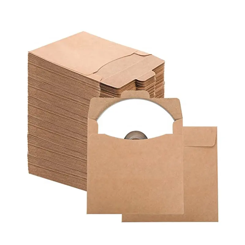 High Quality Rigid Kraft Paper Envelope Pouch Packaging Boxes For CD Spoon Jewelry Custom Birthday Card Printing Gift Box