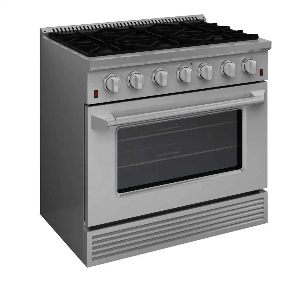 SENG-cocina de acero inoxidable de 36 pulgadas, 6 quemadores de gas, horno de cocina