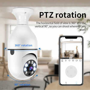 Fotocamera a bulbo a colori 1K Wireless ad alta definizione a doppia luce a 360 gradi per la casa, telecamera per il monitoraggio della rete di Garage all'aperto - Product Image 2
