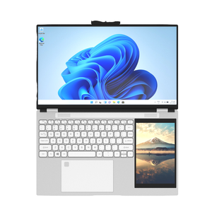 Dual Screen LaptopTouch Screen 15,6 + 7 polegadas Notebook Computer 16GB + 256GB para Estudante Escritório de Negócios