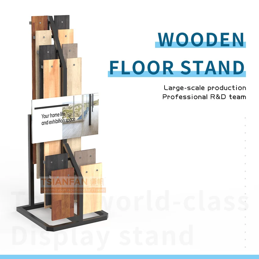 Tsianfan factory cheap wooden flooring frame parquet floor bamboo wooden board composite board wood floor display shelf