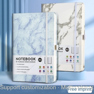<strong>Custom</strong> Cross-Border Marble <strong>Strap</strong> <strong>Notebook</strong> A6 Size Creative PU Leather <strong>Elastic</strong> Band Diary Book Thermal Binding Printable Logo - Product Image 2