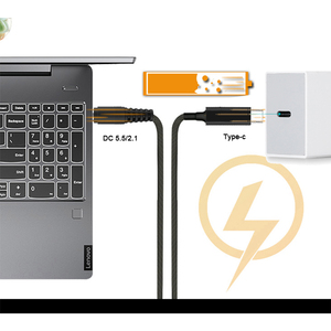 1M 2M 5m长度定制DC至USB C型电源适配器转换器笔记本电脑电源连接器DC公至USB C公适配器 - Product Image 6