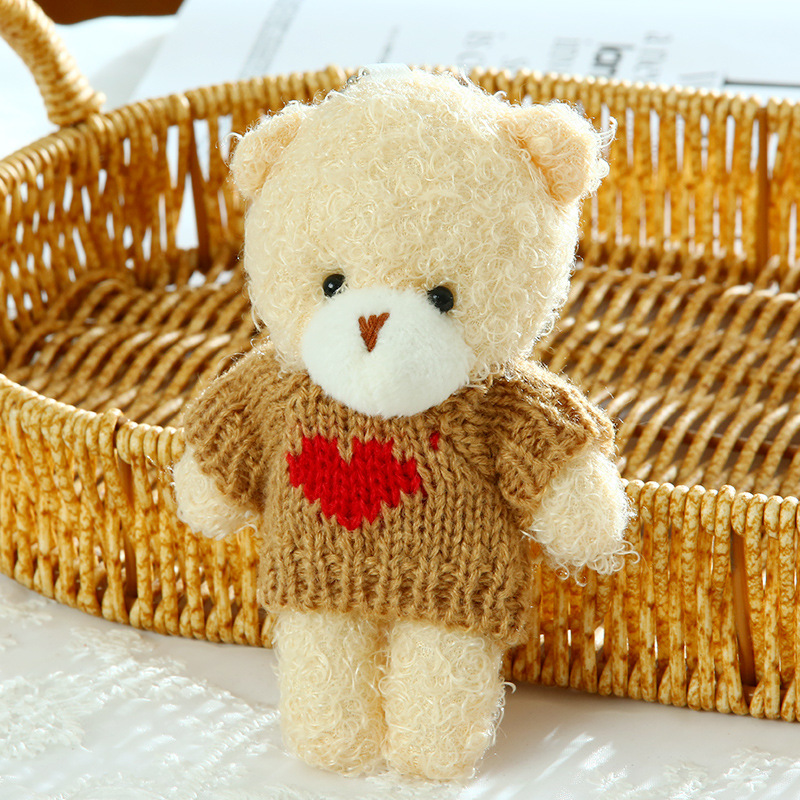 4 pulls ours en peluche en velours-13cm