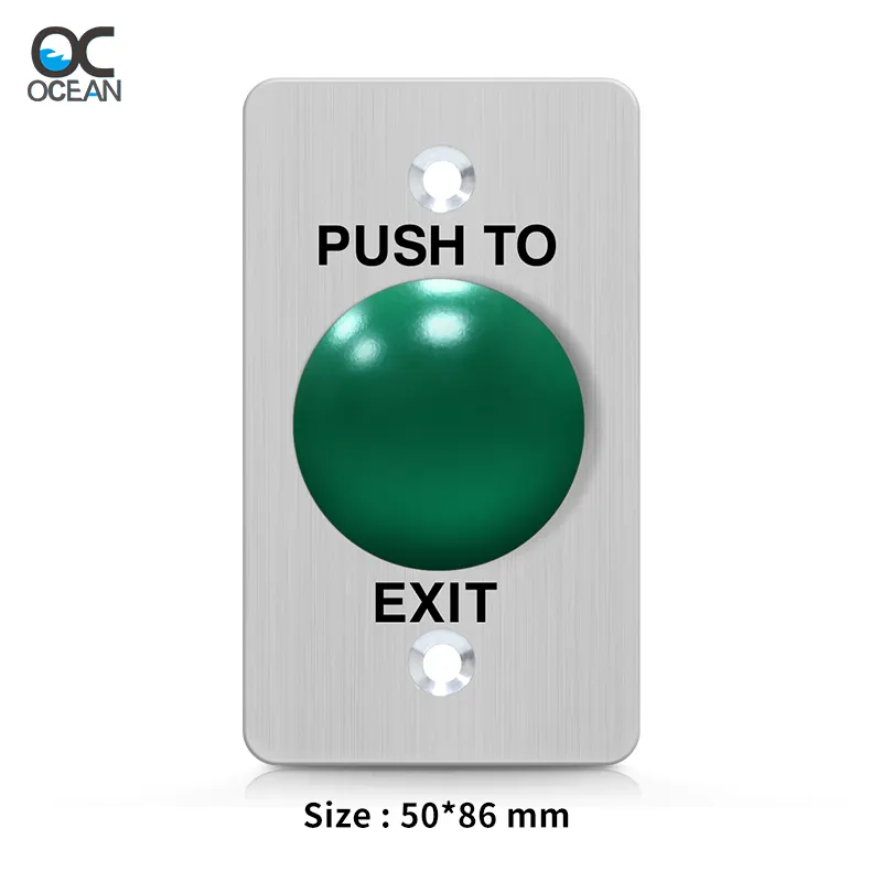CS50B Porte bouton de contrôle de contrôle de porte accessoires tête de champignon interrupteur 2 mm en acier inoxydable panneau de commutateur de commande de porte