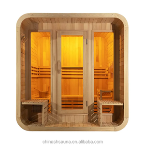 HELIUS 6kw potere in legno massello Sauna a vapore camera cicuta/cedro all'aperto 4 persone cubo Sauna per Villa Park relax