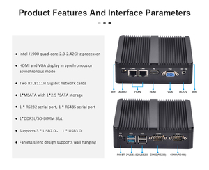 Eglobal High-End I7 Fanless Mini Pc Soporte Integrado para Computadora 2 K Sistema Barebone 4K Pantalla Dual Mini Pc-Comprar I7 Fanless - Product Image 3