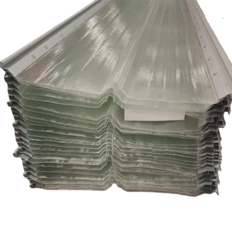 Fibre de verre grp, plastique ondulé isolé résistant aux uv, feuille de toiture transparente en frp avec bord métallique