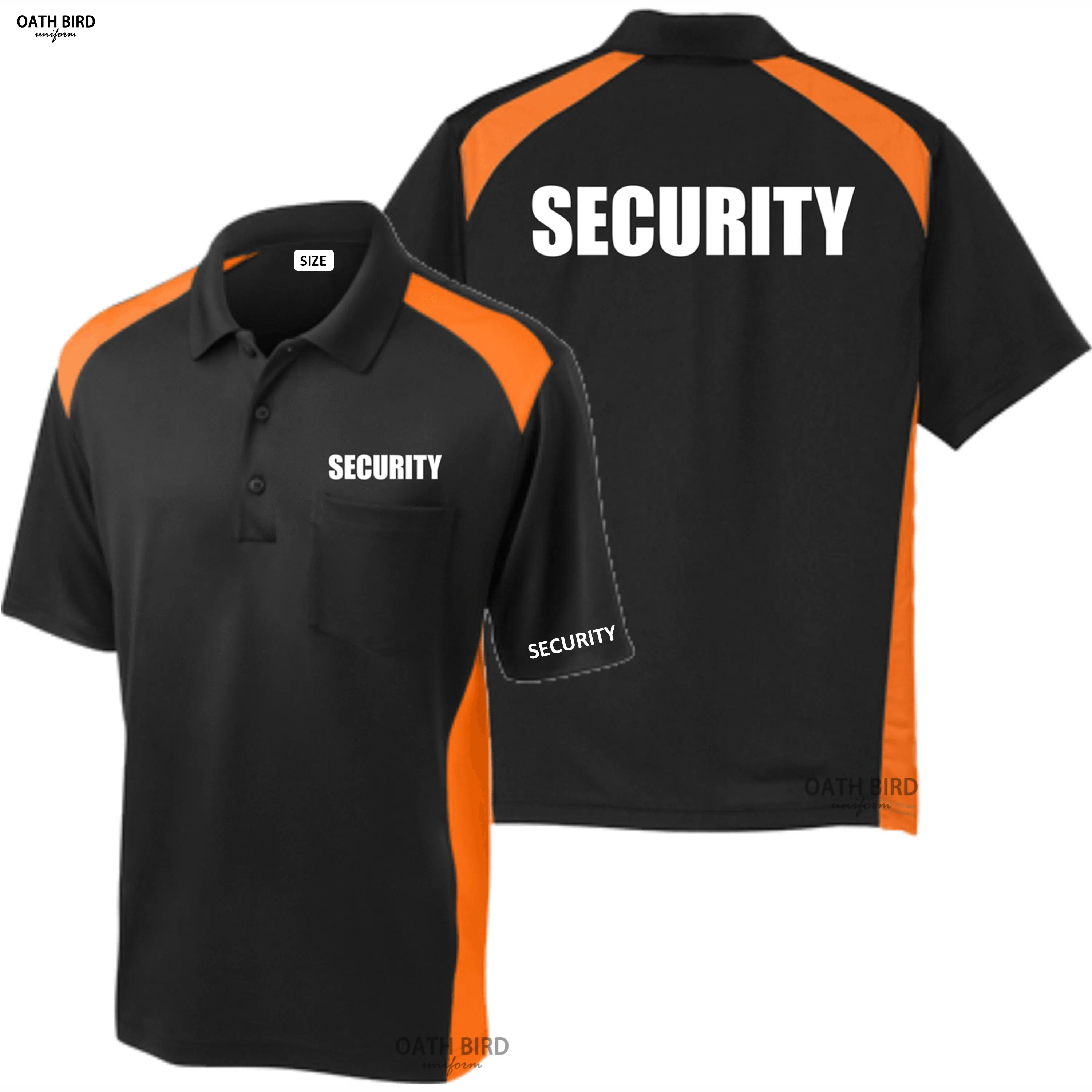 Segurança Poliéster Camisetas Porteiro Guarda-costas Uniforme Workwear Camisa Polo Unisex Correndo Desempenho Personalizado Logotipo Camisa Polo