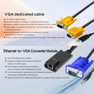 RJ45热键4 8 16 24 32端口抽屉远程控制IP KVM控制台1U液晶8端口KVM交换机USB KVM控制台 - Product Image 5