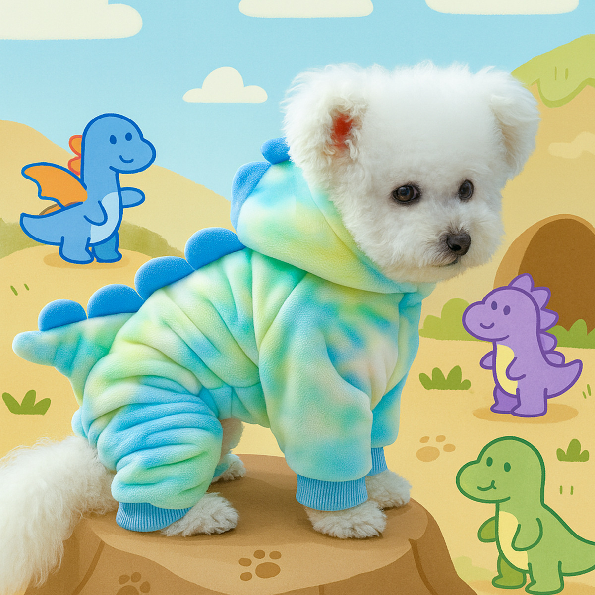 Funny Blue - Costume da trasformazione di drago scintillante
