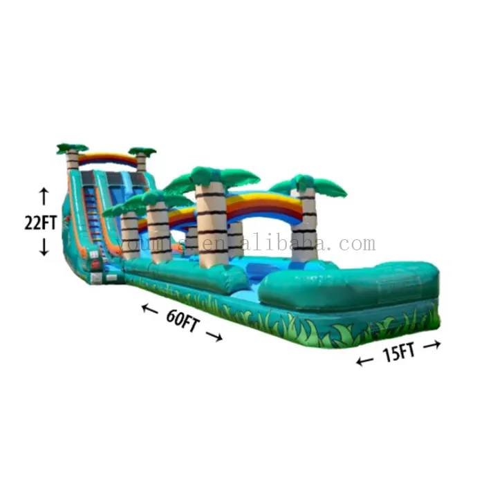 Longue glissière d'eau gonflable pour adultes marbre utilisation commerciale glissière d'eau gonflable avec piscine