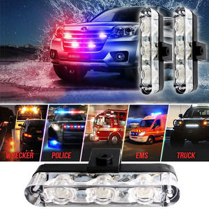 4合1 3led * 4琥珀色红色蓝色频闪大功率格栅警示灯日间行车灯DRL转向信号灯闪光灯 - Product Image 2