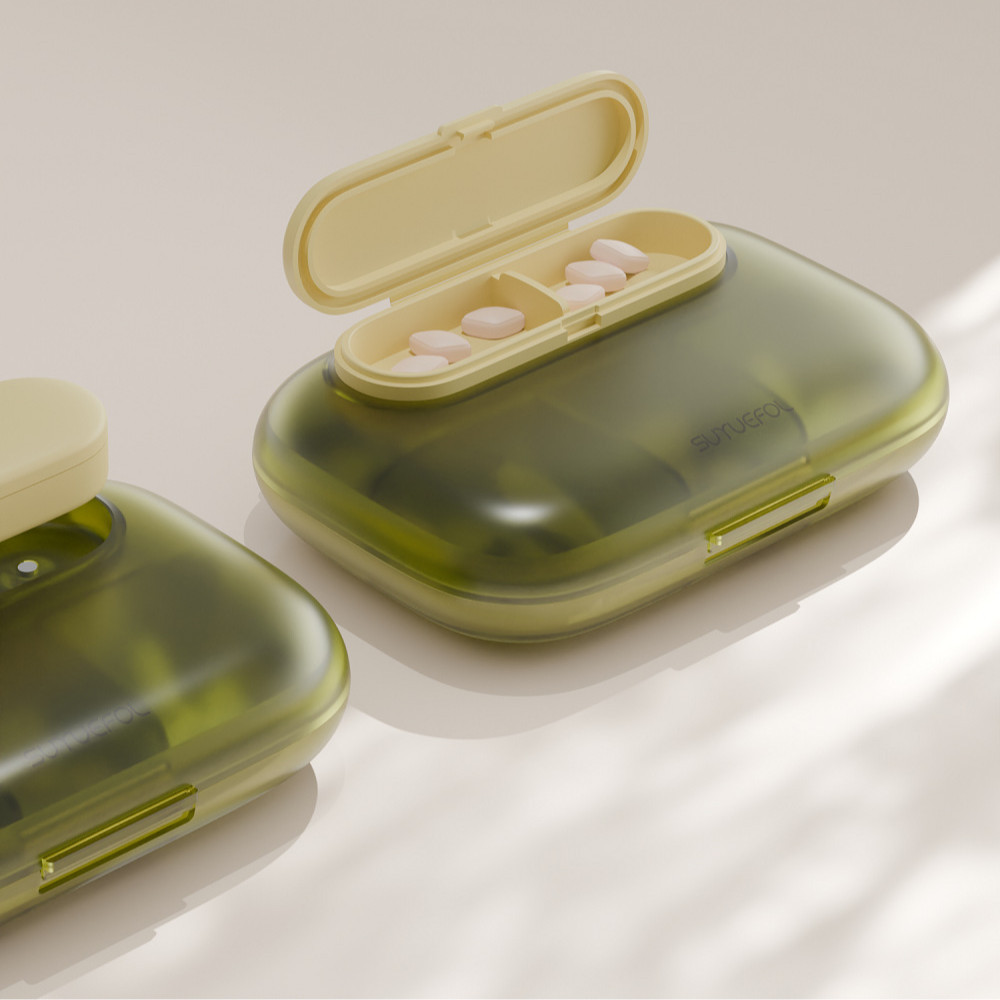 6 compartimentos verde transparente