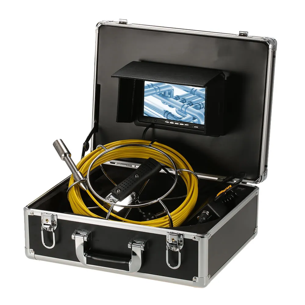 30M kanalizasyon boru muayene kamera IP68 su geçirmez 23mm Lens drenaj boru hattı endüstriyel endoskop DVR fonksiyonu ile 7 inç monitör