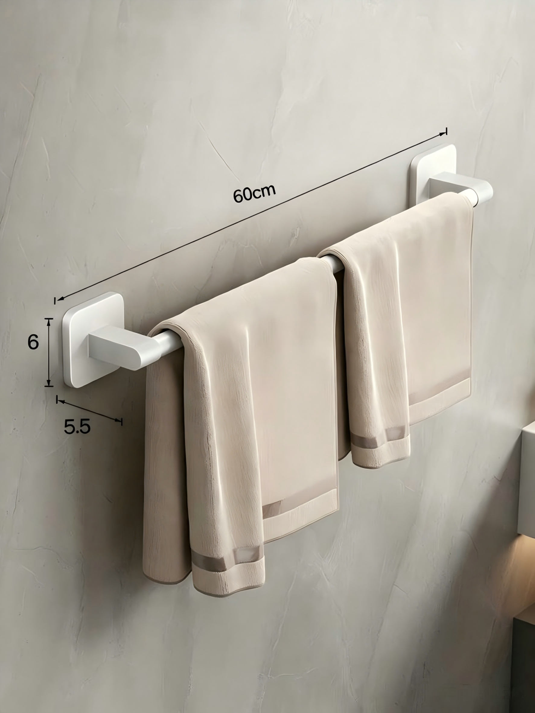 Swan blanc - Barre simple 60cm Version standard