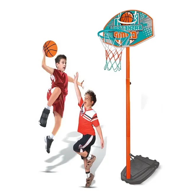 Support de basket-ball avec tube en fer, jouet de sport d'intérieur et d'extérieur intéressant pour les enfants, ensemble pour exercice
