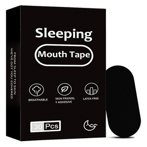 شريط فم أسود هيبوالرجينيك من Vireo 30 من شركة تصنيع المعدات الأصلية على شكل شعار بلون لاتكس خال من الحساسية للنوم - Product Image 1