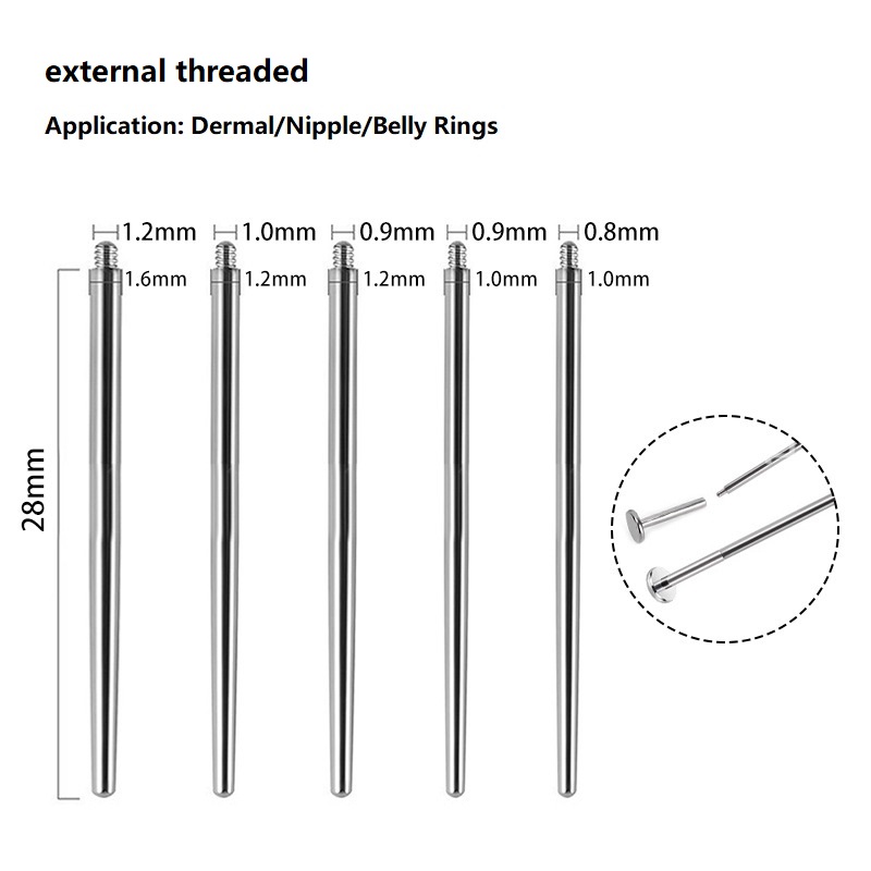 Silver color-external threaded
