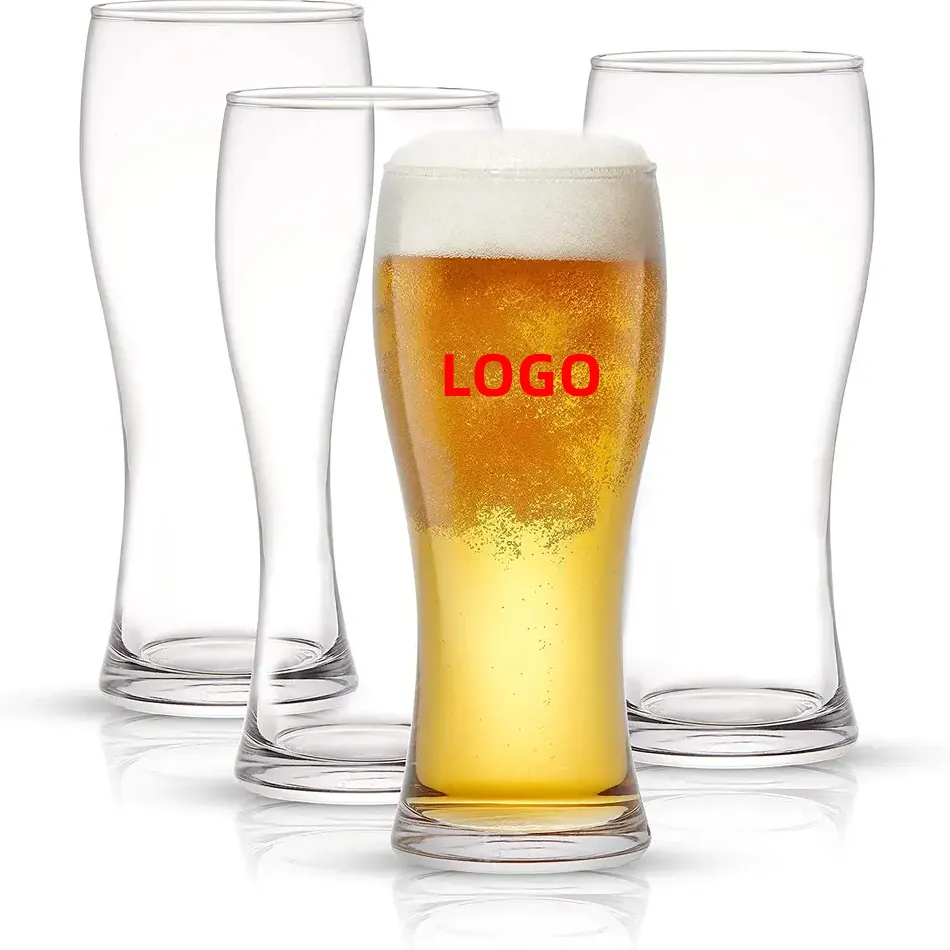 Venta al por mayor barato logotipo personalizado muchos tamaños diferentes lata de cerveza transparente vidrio para beber vidrio pinta vidrio vasos de cerveza