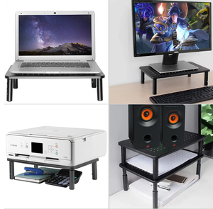 Multi <strong>Functional</strong> 3 Gears Height Adjustable Shelf Storage Rack Desktop <strong>Computer</strong> <strong>Monitor</strong> Riser Laptop Cooling Stand Holder - Product Image 4