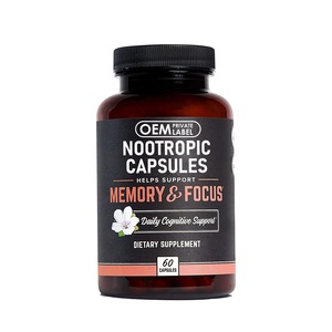 Cápsulas nootrópicas Suplemento cerebral Alpha GPC, L Theanine & Bacopa Monnieri Concentración de enfoque Mejora la memoria Nootropics Cerebro