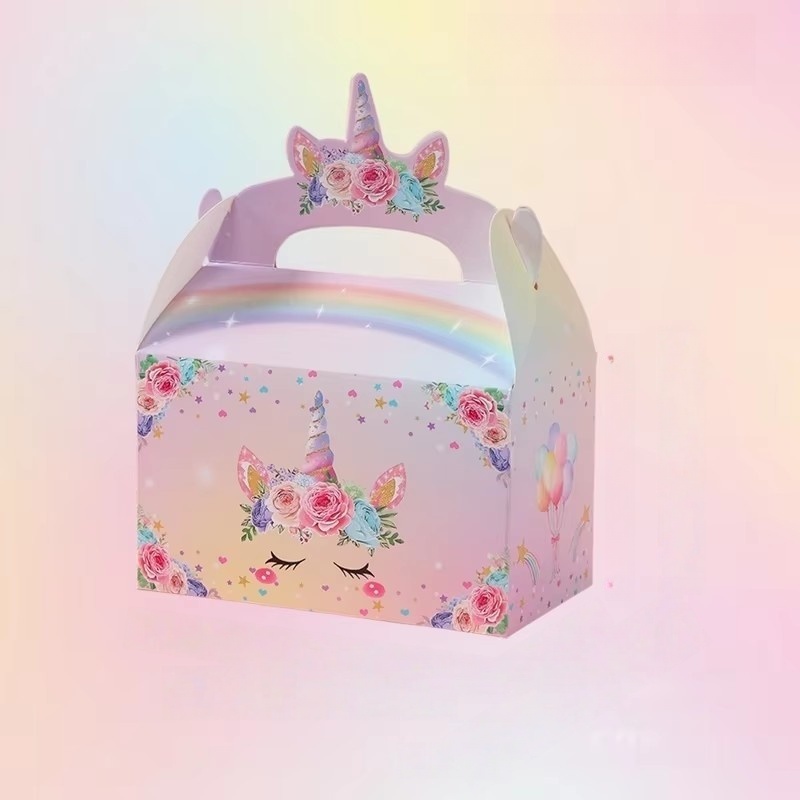Boîte fourre-tout Licorne colorée